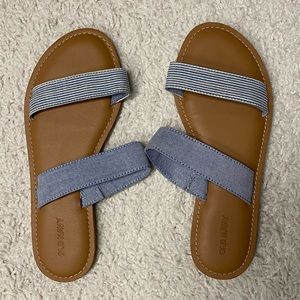 Light Blue Slide On Sandals